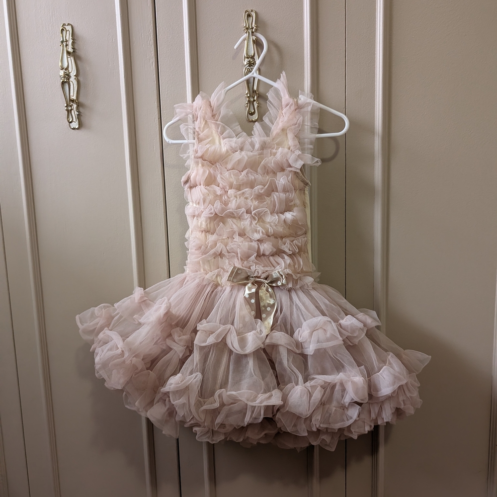 Popatu Blush Ruffled Kids Dress